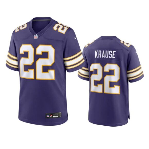 Mens Youths Kids Womens Paul Krause Purple Vapor Stitched Jersey